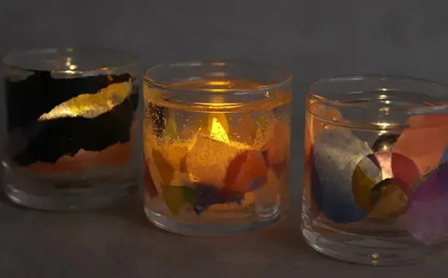 ねぶた和紙を使ったキャンドルホルダー作り_1