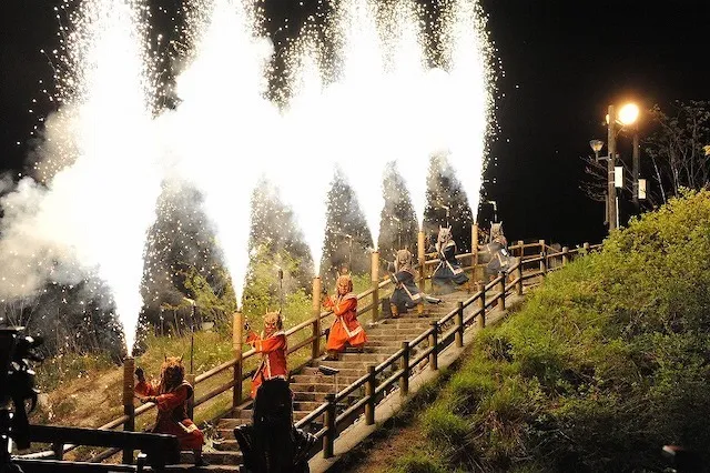 登別温泉 地獄の谷の鬼花火_1