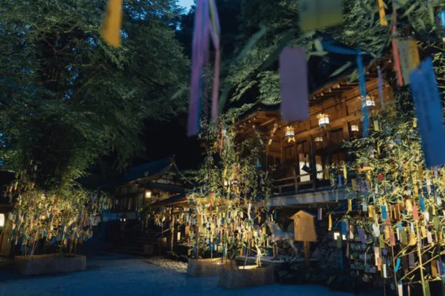 貴船神社七夕笹飾りライトアップ_1