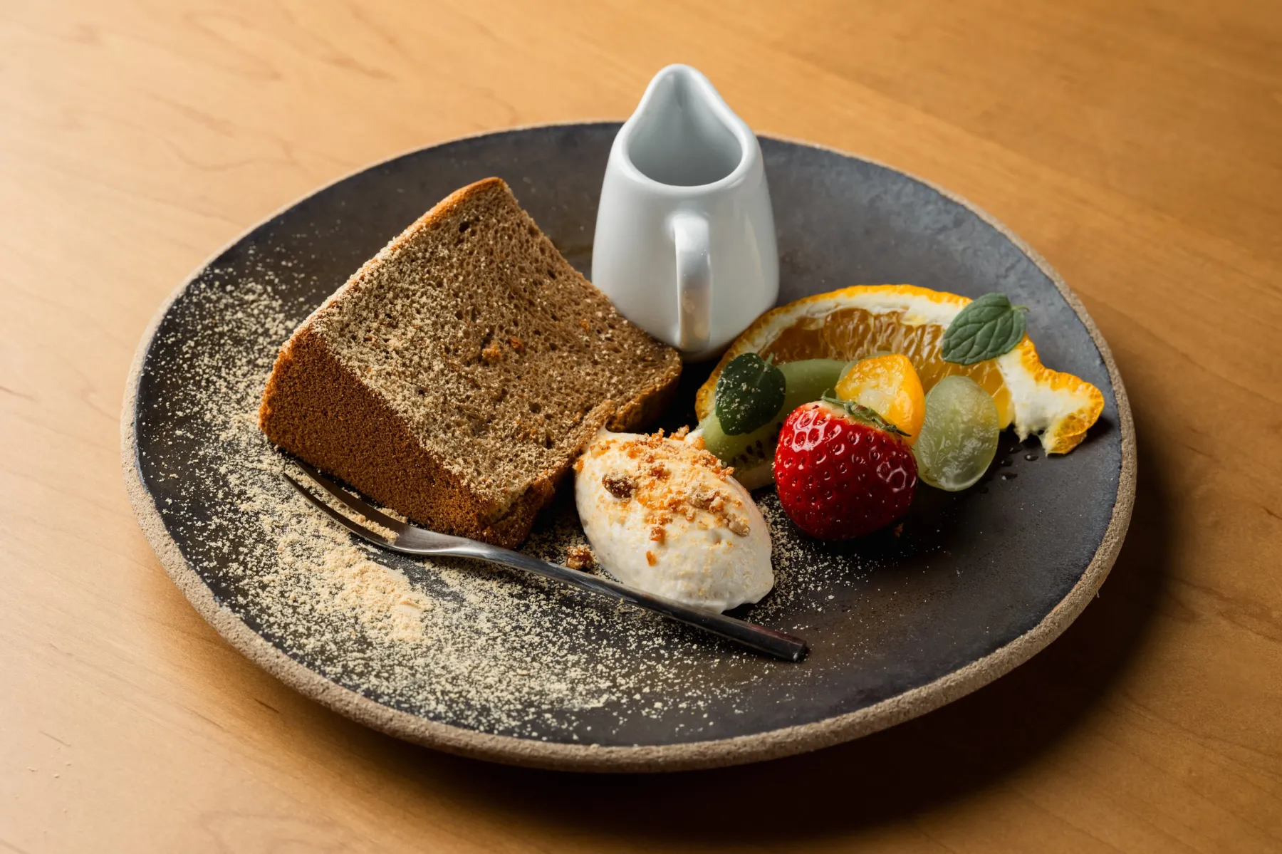 ▲カフェダイニング 茶楓 by 温故知新「ほうじ茶香るシフォンケーキときな粉クリーム」（イメージ）