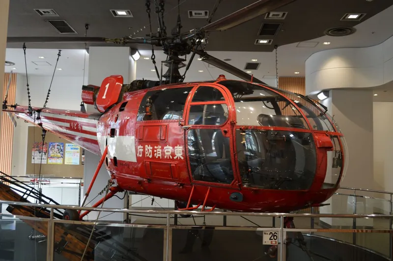 ▲消防ヘリコプター（1階展示）