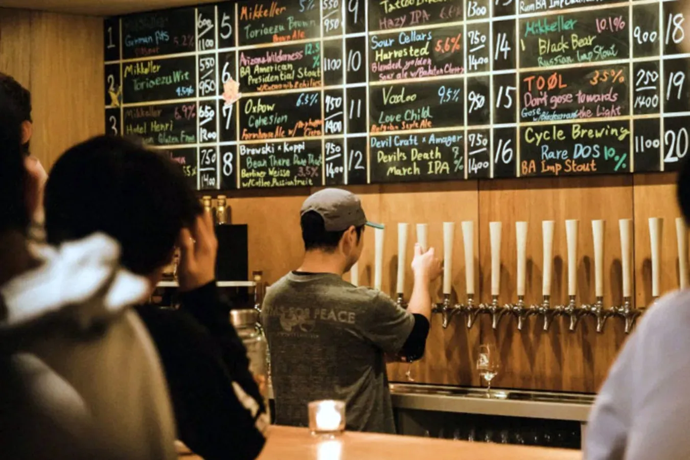 ▲Mikkeller Tokyo 1階カウンター内