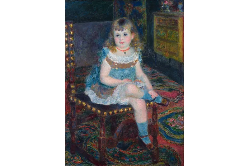 ▲ピエール=オーギュスト・ルノワール《すわるジョルジェット・シャルパンティエ嬢》1876年、石橋財団アーティゾン美術館蔵