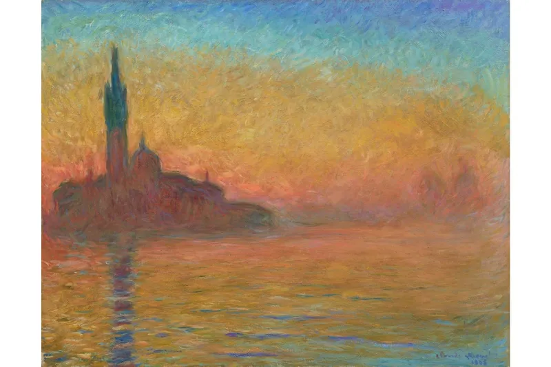 ▲クロード・モネ《黄昏、ヴェネツィア》1908年頃、石橋財団アーティゾン美術館蔵