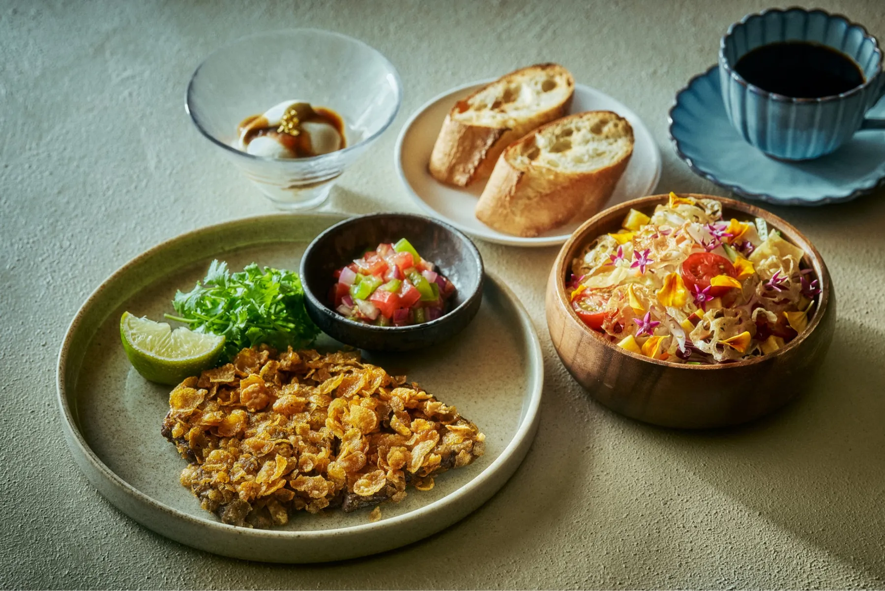 ▲ALL DAY DINING FUDO ランチセットの一例