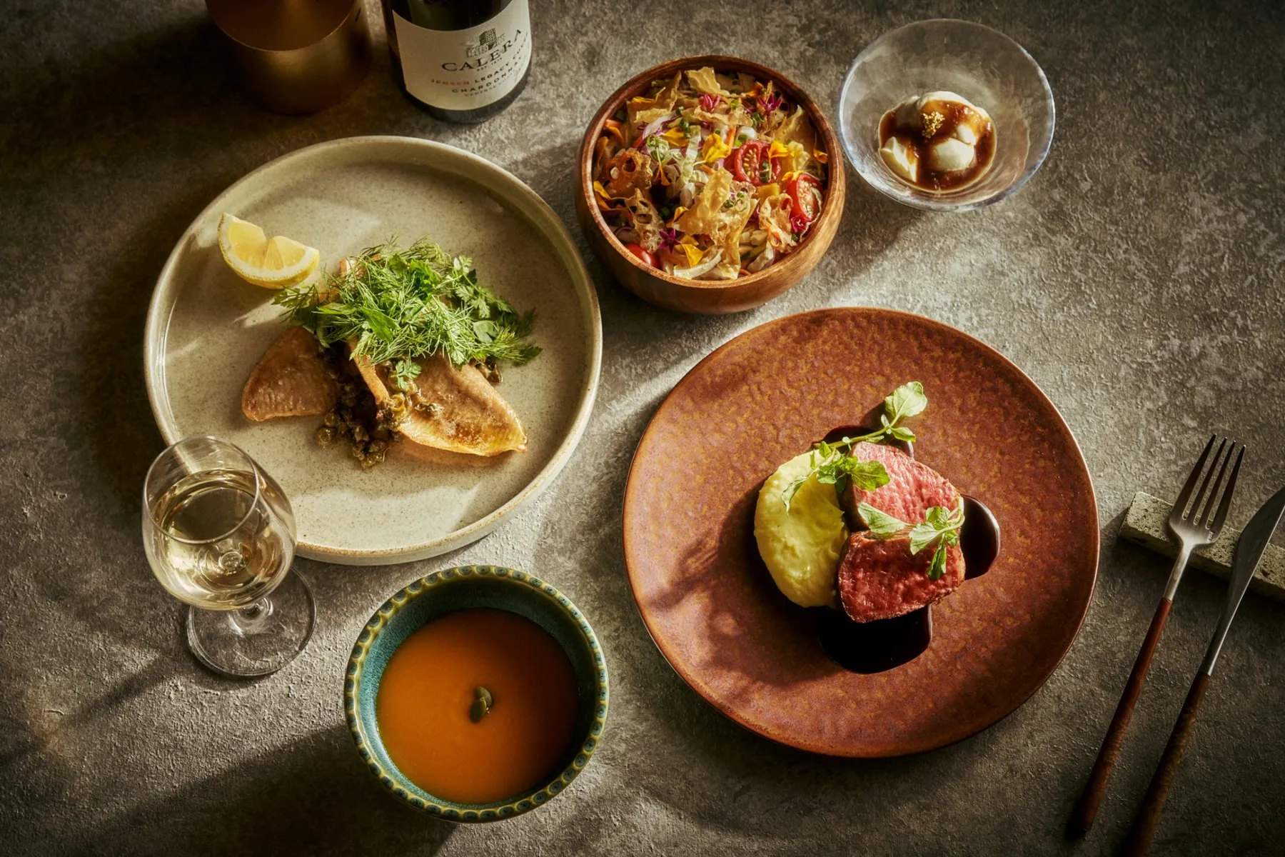 ▲ALL DAY DINING FUDO ディナーコースの一例